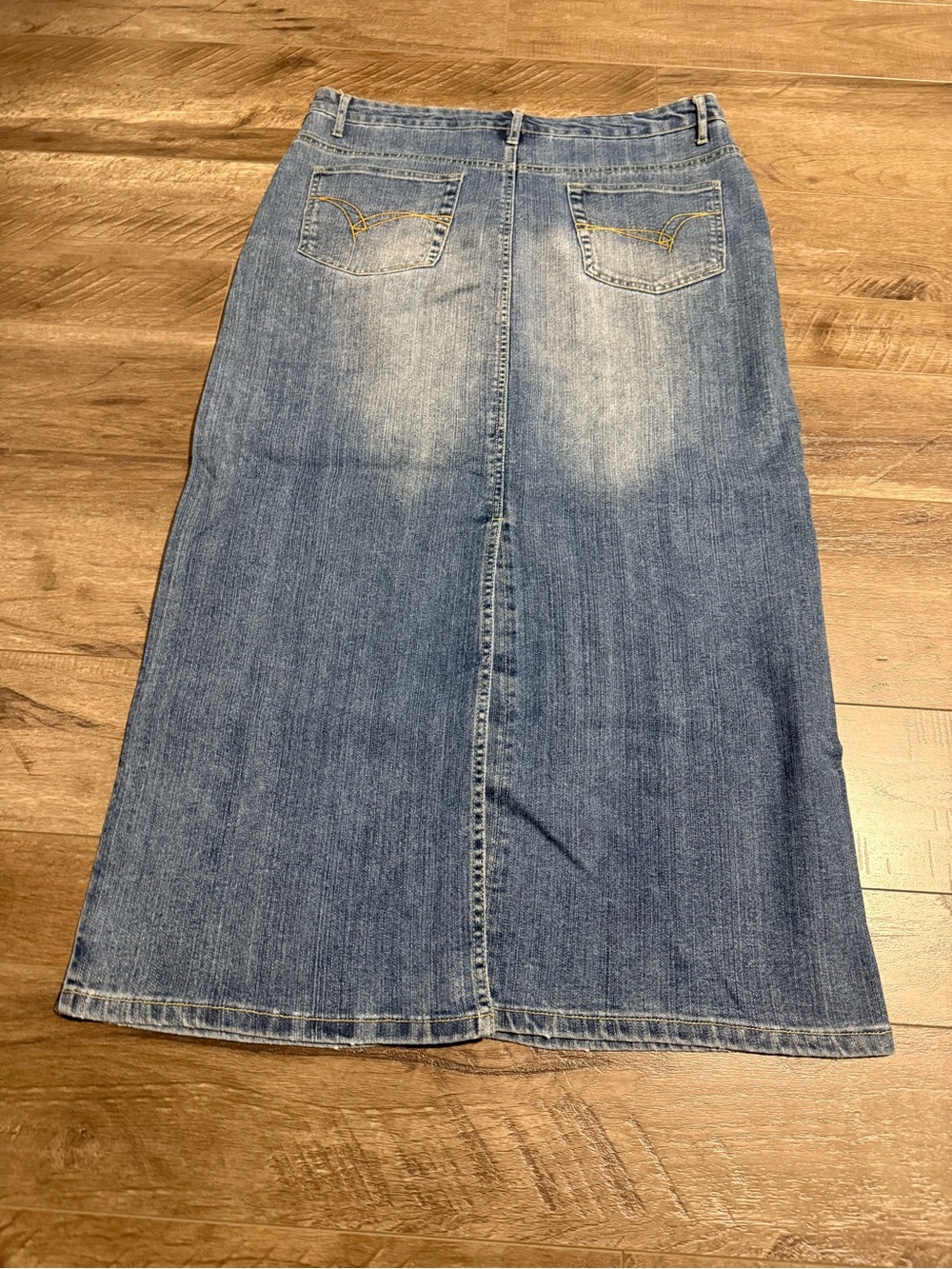 Destiny Vintage Blue Denim Maxi Skirt with Bling Stud Detail Cowgirl Y2K - Picture 2 of 7